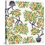 Orange Bonsai Orange Pattern-Cat Coquillette-Stretched Canvas