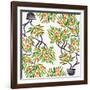 Orange Bonsai Orange Pattern-Cat Coquillette-Framed Giclee Print