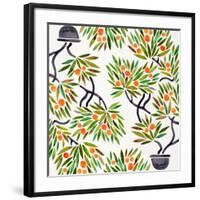 Orange Bonsai Orange Pattern-Cat Coquillette-Framed Giclee Print