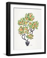 Orange Bonsai Orange-Cat Coquillette-Framed Giclee Print