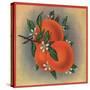 Orange Branch - Citrus Crate Label-Lantern Press-Stretched Canvas