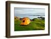Orange Camping Tent on a Shore in a Morning Light-naumoid-Framed Photographic Print