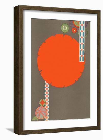 Orange Circle, Modern Shapes-null-Framed Art Print