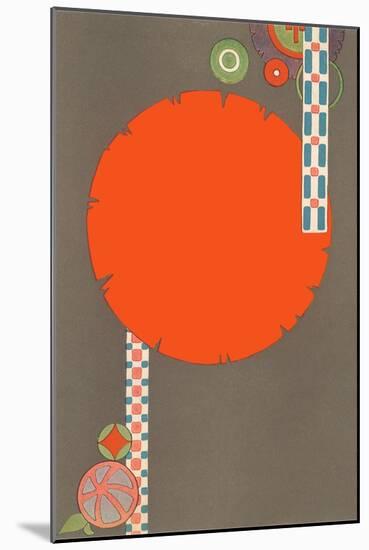 Orange Circle, Modern Shapes-null-Mounted Art Print