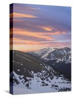 Orange Clouds at Dawn Above Longs Peak, Rocky Mountain National Park, Colorado-James Hager-Stretched Canvas