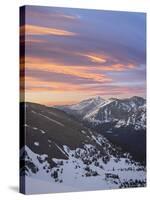Orange Clouds at Dawn Above Longs Peak, Rocky Mountain National Park, Colorado-James Hager-Stretched Canvas