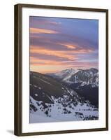 Orange Clouds at Dawn Above Longs Peak, Rocky Mountain National Park, Colorado-James Hager-Framed Photographic Print