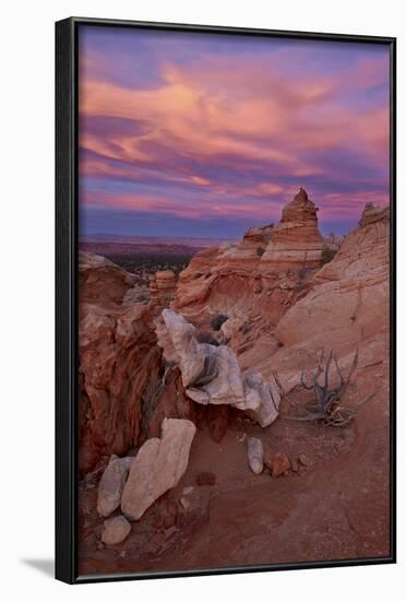 Orange Clouds at Sunset over Sandstone Cones-James Hager-Framed Photographic Print