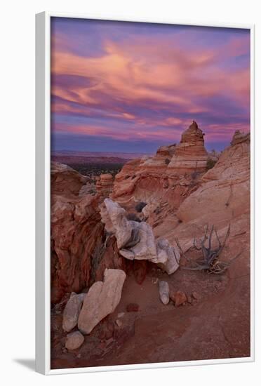 Orange Clouds at Sunset over Sandstone Cones-James Hager-Framed Photographic Print