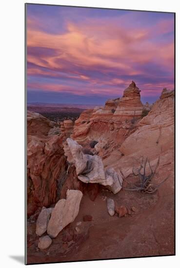 Orange Clouds at Sunset over Sandstone Cones-James Hager-Mounted Photographic Print