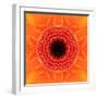 Orange Concentric Flower Center: Mandala Kaleidoscopic Design-tr3gi-Framed Art Print