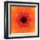 Orange Concentric Flower Center: Mandala Kaleidoscopic Design-tr3gi-Framed Art Print