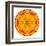 Orange Concentric Marigold Mandala Flower-tr3gi-Framed Art Print