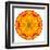 Orange Concentric Marigold Mandala Flower-tr3gi-Framed Art Print