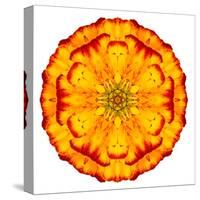 Orange Concentric Marigold Mandala Flower-tr3gi-Stretched Canvas