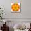 Orange Concentric Marigold Mandala Flower-tr3gi-Framed Stretched Canvas displayed on a wall