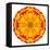 Orange Concentric Marigold Mandala Flower-tr3gi-Framed Stretched Canvas