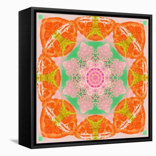 Orange Connection Mandala-Alaya Gadeh-Framed Stretched Canvas