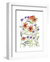 Orange Corn Flower-Beverly Dyer-Framed Art Print