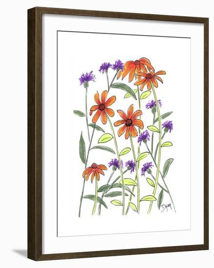 Orange Corn Flower-Beverly Dyer-Framed Art Print