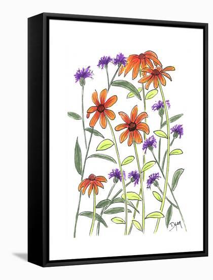 Orange Corn Flower-Beverly Dyer-Framed Stretched Canvas