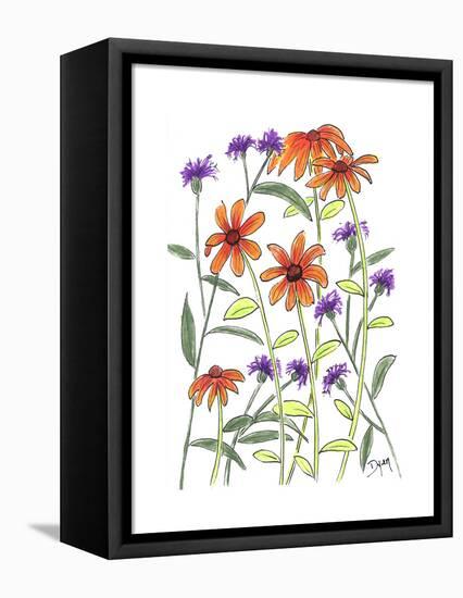 Orange Corn Flower-Beverly Dyer-Framed Stretched Canvas