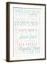 Orange County Beaches, California - Typography-Lantern Press-Framed Art Print