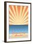 Orange County, California - Beach Scene with Rays-Lantern Press-Framed Art Print