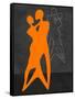 Orange Couple Dancing-Felix Podgurski-Framed Stretched Canvas