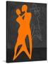 Orange Couple Dancing-Felix Podgurski-Stretched Canvas