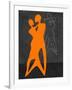 Orange Couple Dancing-Felix Podgurski-Framed Art Print