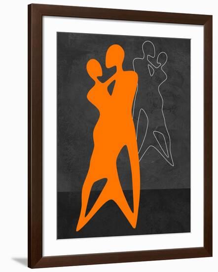 Orange Couple Dancing-Felix Podgurski-Framed Art Print