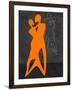 Orange Couple Dancing-Felix Podgurski-Framed Art Print