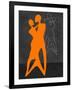 Orange Couple Dancing-Felix Podgurski-Framed Art Print