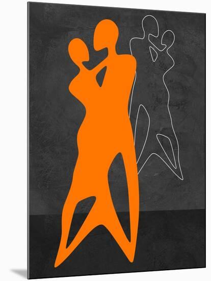 Orange Couple Dancing-Felix Podgurski-Mounted Art Print