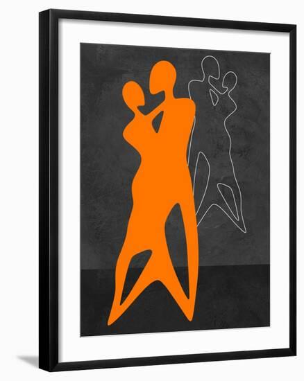 Orange Couple Dancing-Felix Podgurski-Framed Art Print