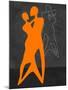 Orange Couple Dancing-Felix Podgurski-Mounted Art Print