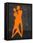 Orange Couple Dancing-Felix Podgurski-Framed Stretched Canvas