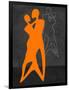 Orange Couple Dancing-Felix Podgurski-Framed Art Print