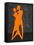 Orange Couple Dancing-Felix Podgurski-Framed Stretched Canvas