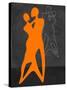 Orange Couple Dancing-Felix Podgurski-Stretched Canvas