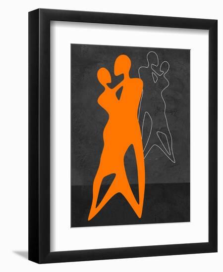 Orange Couple Dancing-Felix Podgurski-Framed Art Print