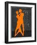 Orange Couple Dancing-Felix Podgurski-Framed Art Print