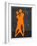 Orange Couple Dancing-Felix Podgurski-Framed Art Print