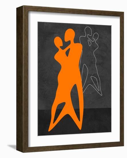 Orange Couple Dancing-Felix Podgurski-Framed Art Print