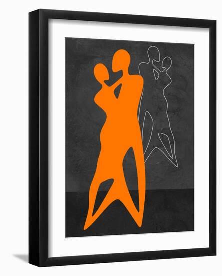 Orange Couple Dancing-Felix Podgurski-Framed Art Print