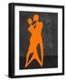 Orange Couple Dancing-Felix Podgurski-Framed Art Print