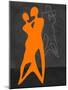 Orange Couple Dancing-Felix Podgurski-Mounted Art Print