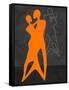 Orange Couple Dancing-Felix Podgurski-Framed Stretched Canvas