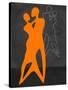 Orange Couple Dancing-Felix Podgurski-Stretched Canvas
